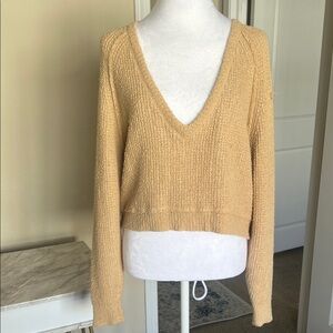 Free People V-Neck Tan Sweater